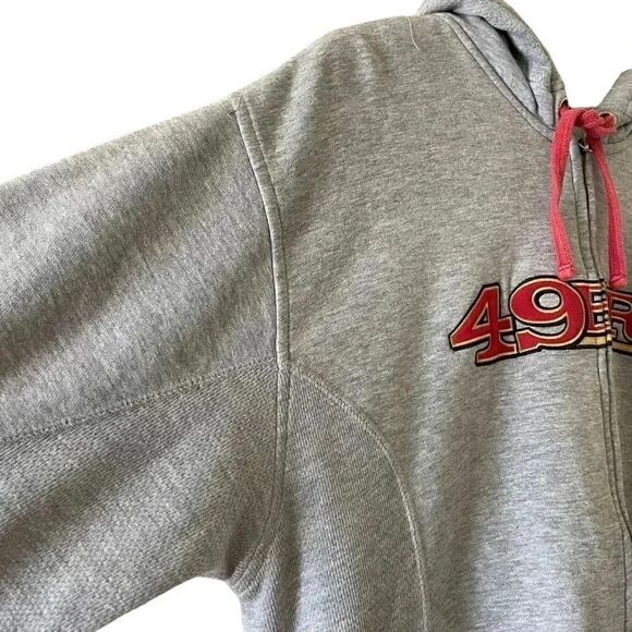 Authentic NFL 49ers Gray Long Sleeves Unisex Hoodie Sweatshirt SZ L 
#1246 - Picture 5 of 13